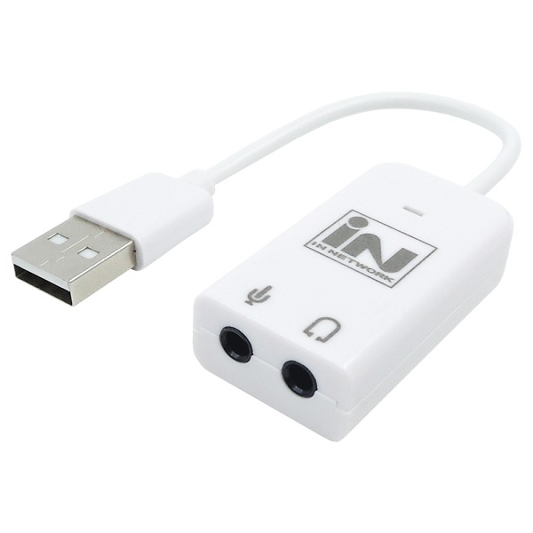 USB Virtual 7.1 채널 사운드 카드 케이블형 화이트 [IN-U71CW]