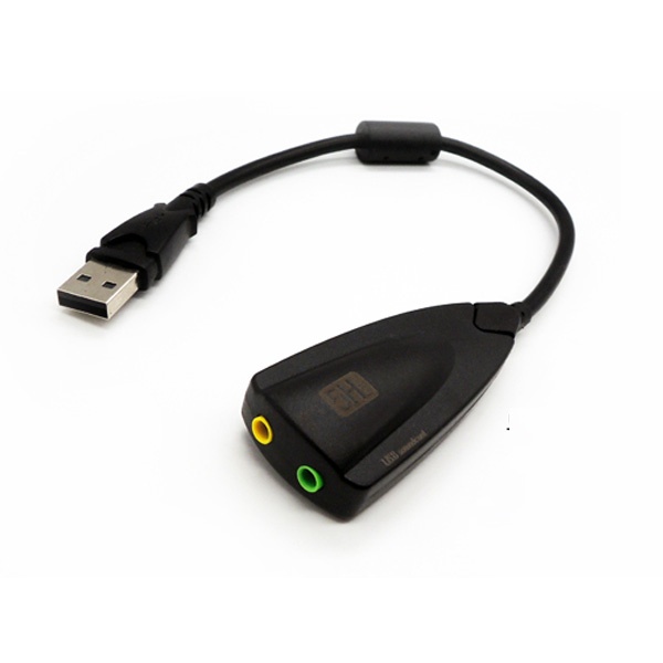 USB Virtual 7.1 채널 사운드 카드 케이블형 블랙 [IN-U71CB]