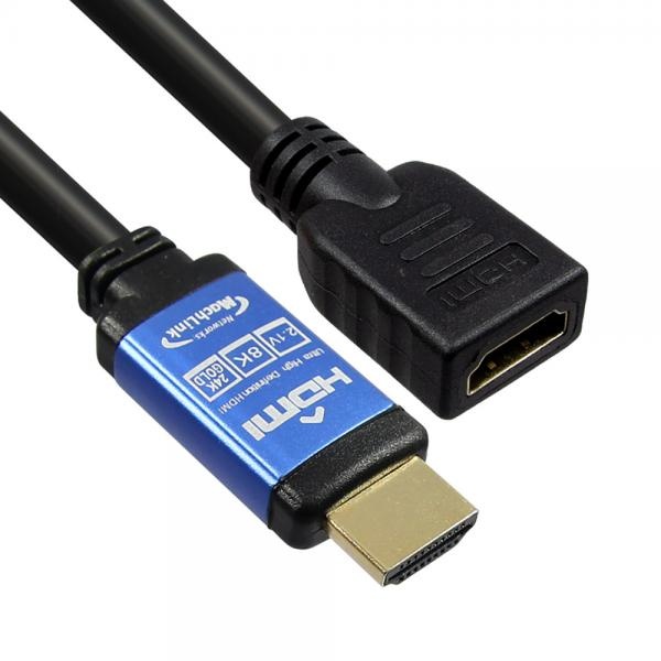 HDMI to HDMI 2.1 M/F 연장케이블, 한쪽 블루메탈, ML-H8F010 [1m]