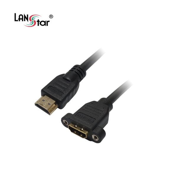 HDMI to HDMI 1.4 M/F 연장케이블, 판넬형 락킹, LS-HDMI-SMF-1M [1m]