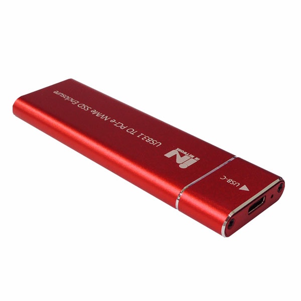 외장SSD 케이스, IN-SSDM2A  [M.2 NVMe SSD 케이스/USB3.1 Gen2] [레드]
