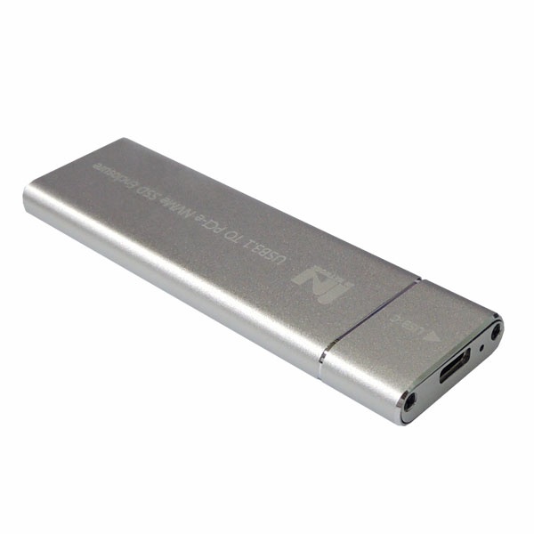 외장SSD 케이스, IN-SSDM2A  [M.2 NVMe SSD 케이스/USB3.1 Gen2] [실버]