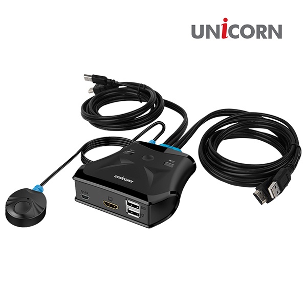 유니콘 KVM-200HDMI [KVM스위치/2:1/HDMI/케이블 일체형]