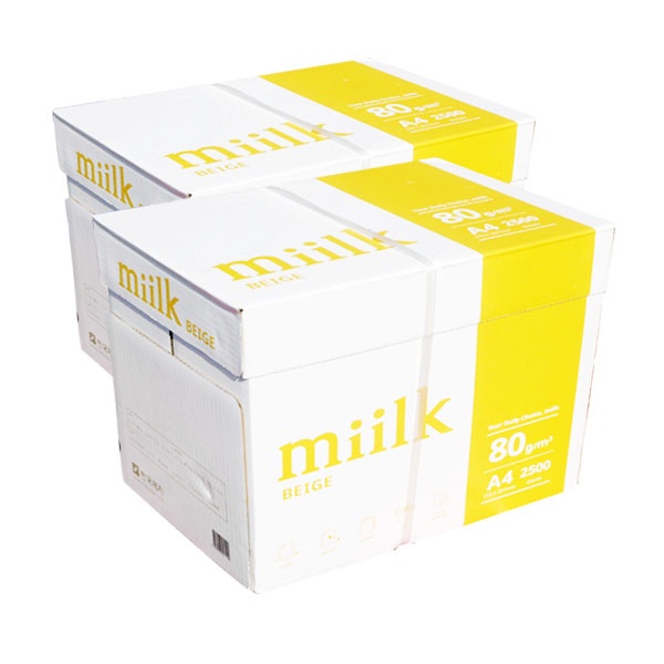 Miilk 베이지 미색 복사용지 A4 80g 2Box (5000매)