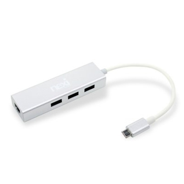 넥시 NX-UCH3P1L (USB허브/4포트/멀티포트) [NX409] [실버] ▶ [무전원/C타입] ◀