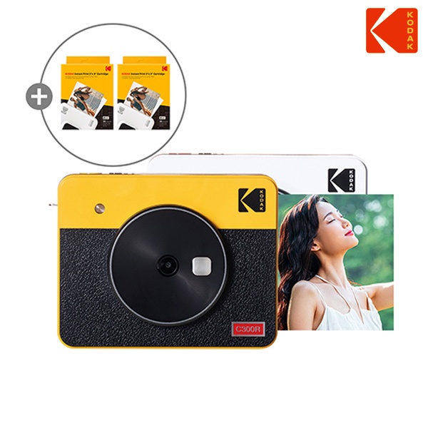 휴대용 즉석카메라 포토프린터 미니샷3 레트로 C300R 핸드폰 사진인화기+카트리지 60매