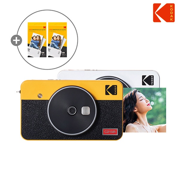 휴대용 즉석카메라 포토프린터 미니샷2 레트로 C210R 핸드폰 사진인화기+카트리지 60매