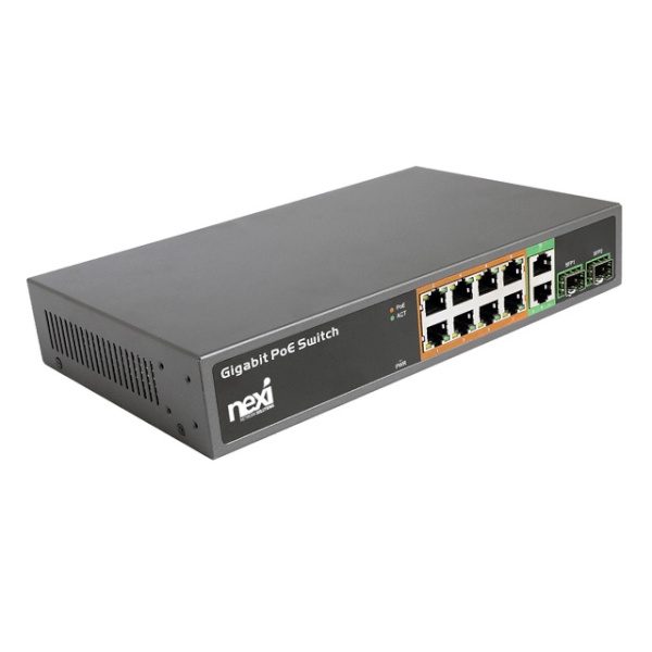 넥시 NX-POE1008G-V2 [스위칭허브/8포트/1000Mbps/2SFP] [NX1237]