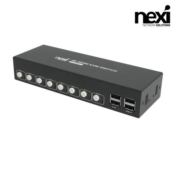 넥시 NX-7308KVM-4KS [KVM스위치/HDMI/4K/8:1/오디오 지원] [NX1224] [월 마운트 가능]