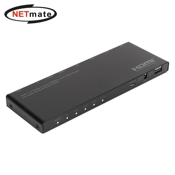 NETmate NM-PTS07 [모니터 분배기/1:4/HDMI/4K/오디오 지원]