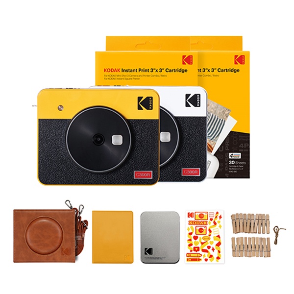 휴대용 즉석카메라 포토프린터 미니샷3 레트로 C300R+카트리지 60매+악세사리 패키지