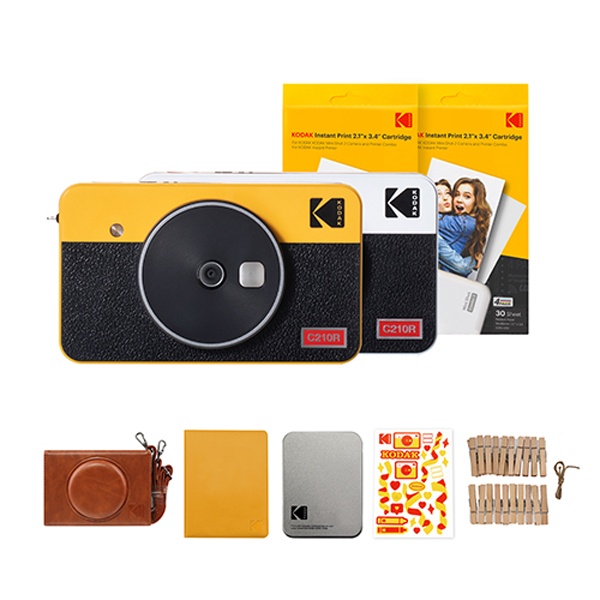 휴대용 즉석카메라 포토프린터 미니샷2 레트로 C210R+카트리지 60매+악세사리 패키지