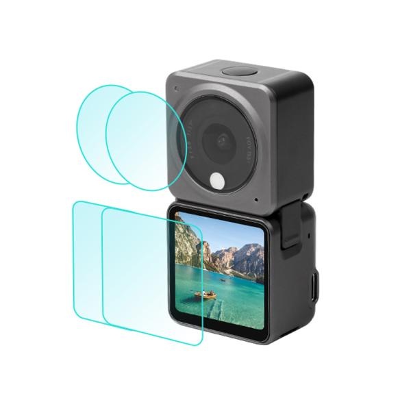 DJI 액션2 ACTION2 파워 콤보 전용 강화유리 렌즈 액정 보호 필름 2 세트 G80D 오즈모 액션캠