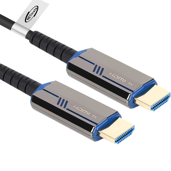 NETmate HDMI Hybrid AOC 케이블 [Ver2.1] [50m/블루] [NM-HAP50BL]