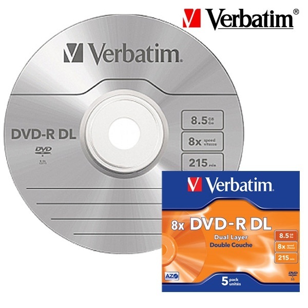 버바팀 DVD-R 듀얼레이어 8배속 8.5GB 쥬얼케이스 5장(43596)