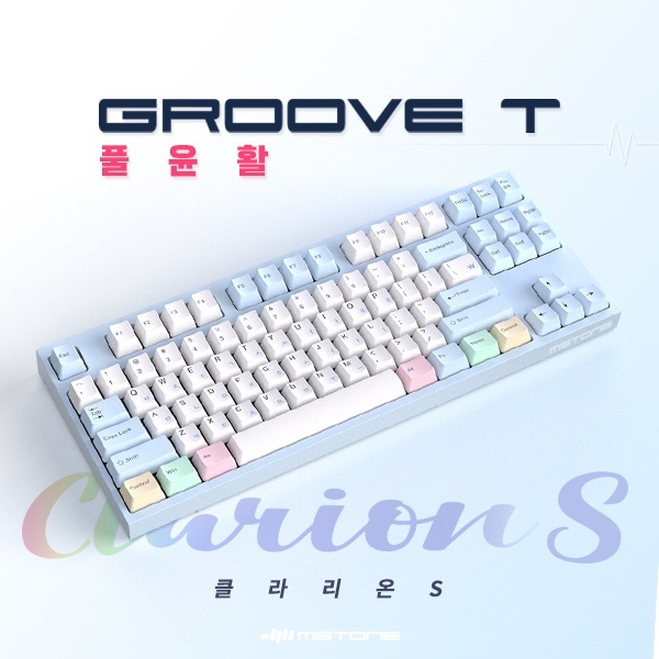 유선 기계식 미니키보드, mStone Groove T87A 풀윤활 실리콘 (그루브 티), 리니어 적축, 38G [클라리온S/USB]