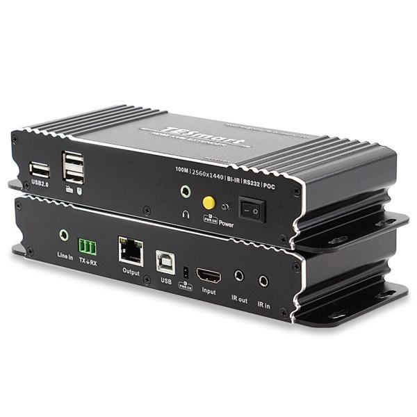 티이스마트 HDMI KVM 리피터 송수신기 세트, HKE1011B1H [최대100M/RJ-45]