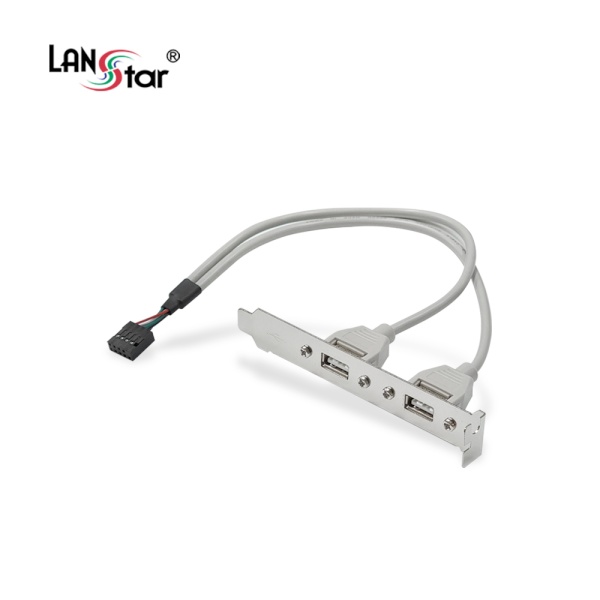 랜스타 USB2.0 연장 판넬형 케이블 2PORT [9Pin-AF] 26CM [LS-USB20GN]