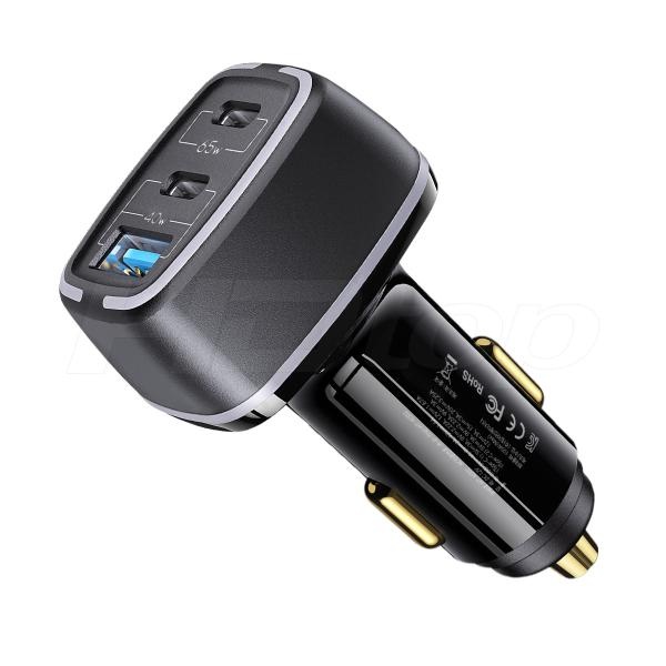 HDTOP USB C타입 3포트 105W 멀티 차량용 PD고속충전기 시거잭 HT-K002
