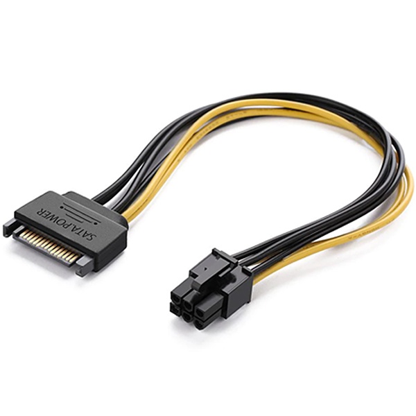 유그린 SATA 파워 15핀 to PCI-E 6핀 전원 케이블 [U-10635]