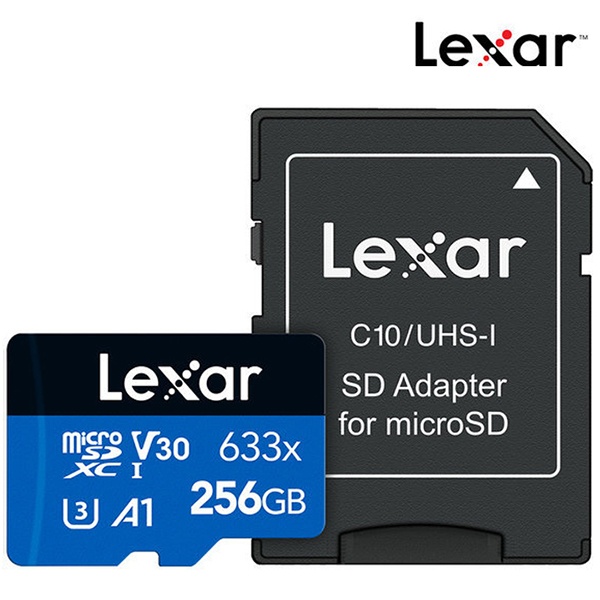 High Performance 633X MicroSD UHS-I Cards [256GB] (MicroSDHC, 95MB/s, 45MB/s, CLASS10, UHS-I U3, 평생보증)