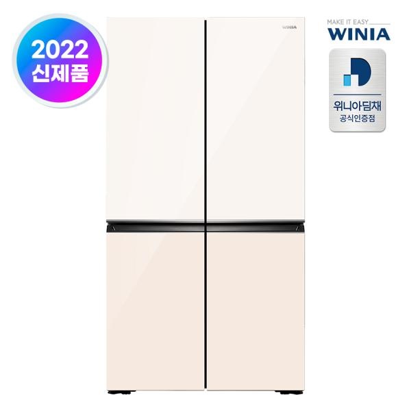 1등급 870L 프렌치 냉장고 4도어 상냉장 하냉동 독립냉각 신선 WWRW928GEGZE1