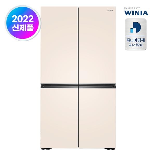 870L 프렌치 컬러글라스 냉장고 4도어 WWRW928GSGCC1