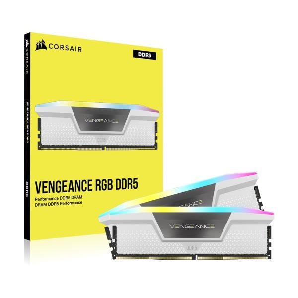 CORSAIR DDR5-5200 CL40 VENGEANCE RGB WHITE 패키지 (32GB(16Gx2))