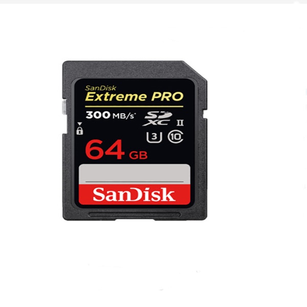 Extreme PRO SDHC And SDXC UHS-II(U3) Card [64GB] (SDSDXDK-64G) (SDXC, 300MB/s, 260MB/s, CLASS10, UHS-II(U3), V90, 평생 보증)