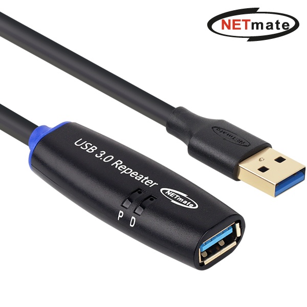 NETmate USB3.0 연장 리피터 케이블 [AM-AF] 15m [CBL-302-15P]