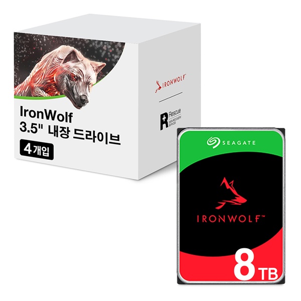 IRONWOLF PRO HDD 멀티팩 8TB ST8000NT001 멀티팩 8TB ST8000NT001 멀티팩 (3.5HDD/ SATA3 /7200rpm /256MB /PMR) [4PACK]