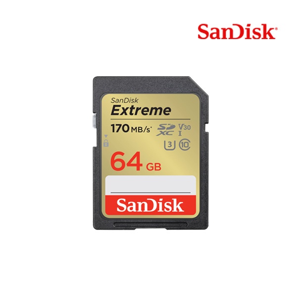 Extreme SDXC SDXV2 64GB, V30, U3, C10, UHS-I, 170MB/s R,  ▶ SDSDXV6-064G-GNCIN 후속모델  ◀