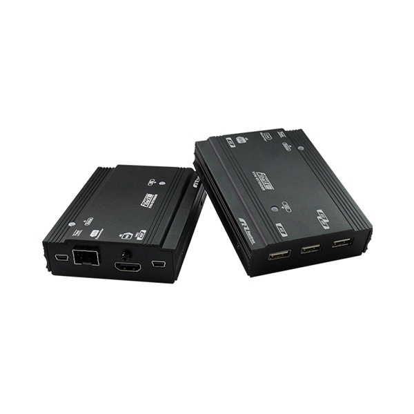 렉스트론 리피터 FVXAU-M46, HDMI 10G SFP+ Fiber KVM Extender, SFP+ 모듈 별매 [멀티300M/싱글500M 전송]