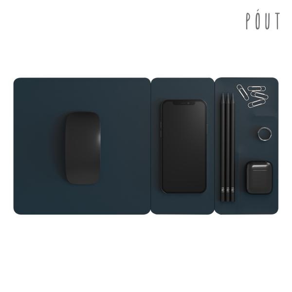 마우스패드, POUT HANDS3 Split Max 분리형 휴대폰 무선충전패드 [아쿠아블루/USB]