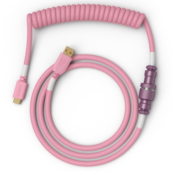 키보드 케이블, GMMK PRO Coiled Cable (코일드 항공 케이블) [제이웍스정품] USB-C to USB-A [픽셀핑크/1.2m]
