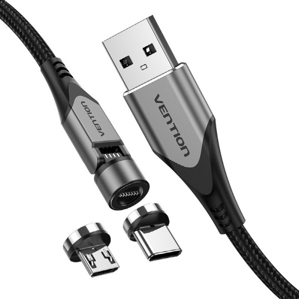 USB2.0 180도 마그네틱 고속 충전 케이블 [C타입/5핀단자 포함] 0.5M [CQXHD]