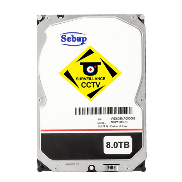 BUSCAR CCTV HDD 8TB SVP1800RS (3.5HDD/ SATA3/ 5400rpm/ 128MB/ PMR/ 리퍼비시)