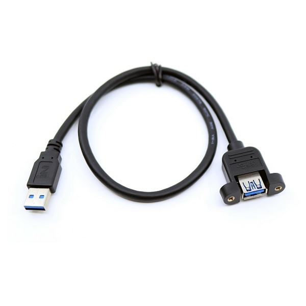 [AM-AF] USB-A 3.0 to USB-A 3.0 M/F 변환케이블, 판넬형 락킹, IN-U3AMFS05 / INU053 [0.5m]