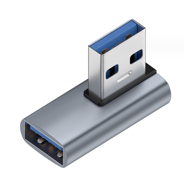 USB-A 3.0 to USB-A 3.0 M/F 연장젠더, 좌측 90도 회전 꺽임, T-USB3-AMAFLR [그레이]