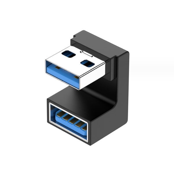 USB-A 3.0 to USB-A 3.0 M/F 연장젠더, 180도 꺽임, T-USB3-AMAFDD [블랙]