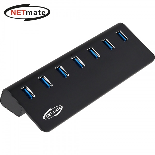 NETmate NM-UT327B (usb허브/7포트) [블랙] ▶ [유·무전원/USB3.2] ◀