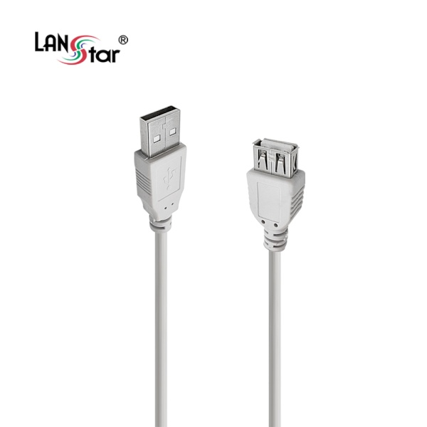 [AM-AF] USB-A 2.0 to USB-A 2.0 M/F 연장케이블, LS-USB-AMAF-0.5M [그레이/0.5m]