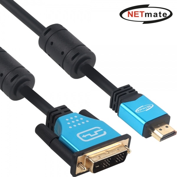 HDMI 2.0 to DVI-D 싱글 변환케이블, NETmate, 락킹 커넥터, NMC-HD05BZ [5m]