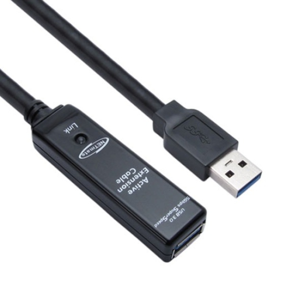 NETmate USB3.0 연장 리피터 케이블 [AM-AF] 10M [CBL-302/아답터포함]