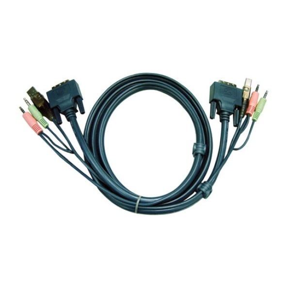 에이텐 KVM 케이블 (USB,오디오,DVI-D) 5M [2L-7D05U]