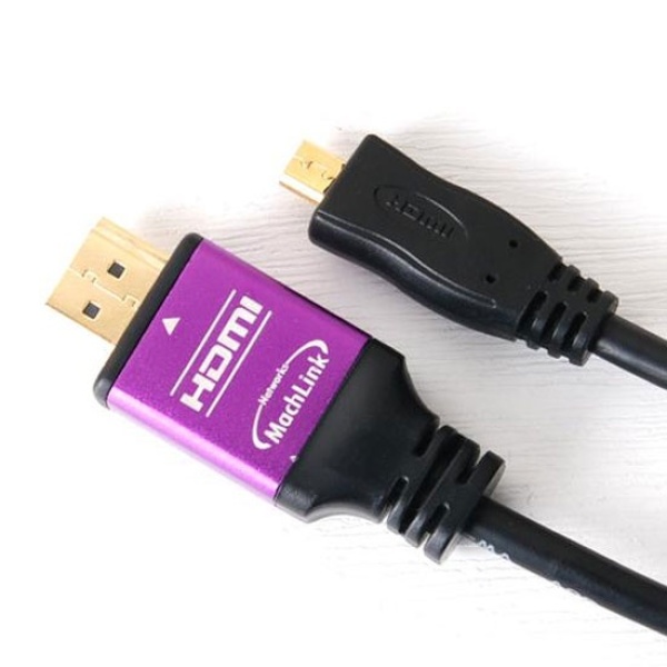 HDMI to Micro HDMI 1.4 변환케이블, 한쪽 퍼플메탈, ML-HMC012 [1.2m]
