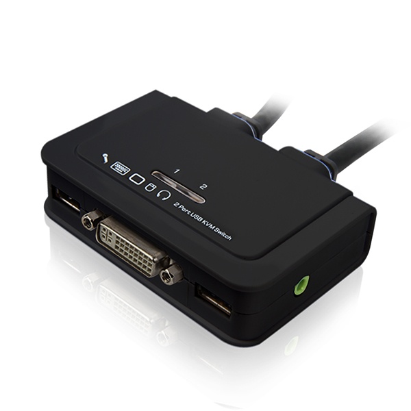 유니클래스 UDV-TA2 [DVI KVM스위치/2:1/USB/케이블일체형]
