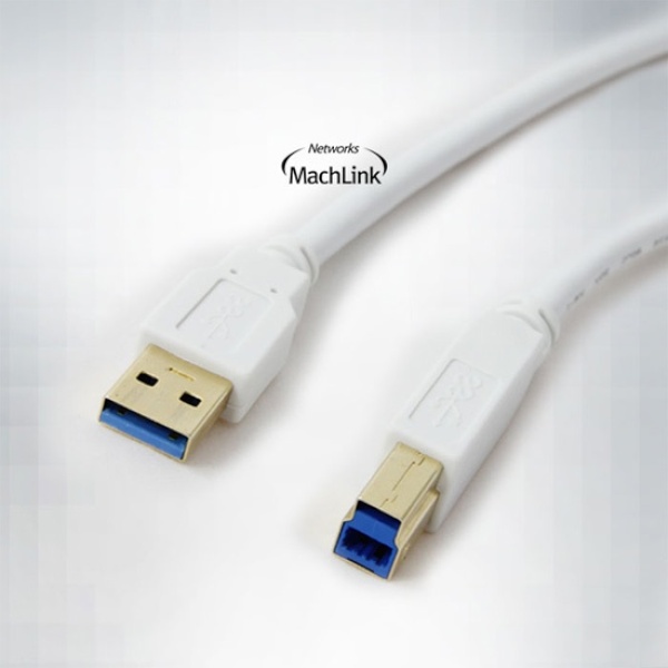 [AM-BM] USB-A 3.0 to USB-B 3.0 변환케이블, ML-U3B050 [화이트/5m]