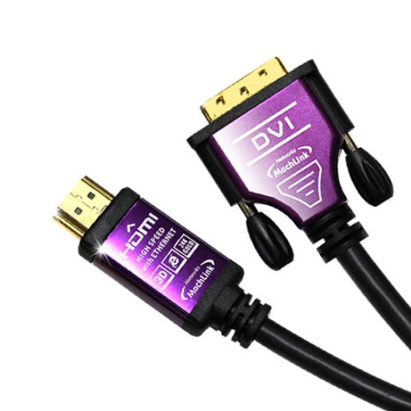 HDMI 1.4 to DVI-D 듀얼 변환케이블, 퍼플메탈, ML-HD200 [20m]