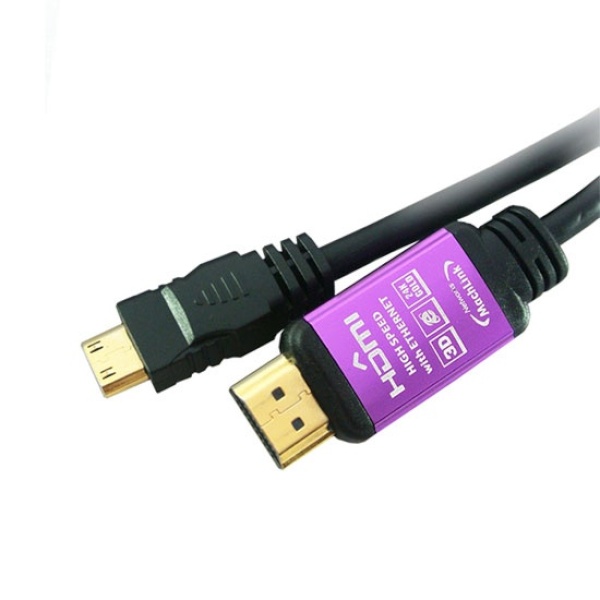 디바이스마트,컴퓨터/모바일/가전 > 네트워크/케이블/컨버터/IOT > HDMI/DP/DVI/RGB 케이블 > 변환 케이블,,HDMI to Mini HDMI 1.4 변환케이블, 한쪽 퍼플메탈, ML-HM050 [5m],기본단자 : HDMI to Mini HDMI / 입출력 : 양방향 / 금도금 / 보호캡 / PVC